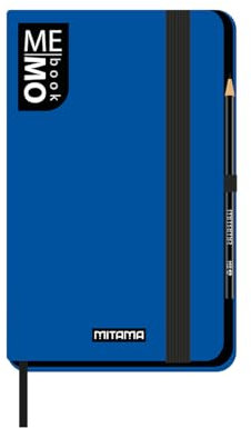 Mitama Taccuino Pocket BLU - MEMO BOOK - NOTEBOOK - Copertina Soft Touch - Tasca interna + Matita Inclusa - Fogli a Righe - 9 x 14 cm