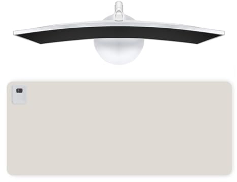 LANMOU Beheizte Schreibtischunterlage Große Beheizte Mauspad Wasserdichte PU-Leder Schreibtischunterlage mit 3 Heizstufen & 4 Stunden Automatischer Abschaltung Gaming Mauspad (Grey,80 * 33cm)