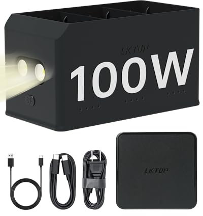 100W Mini 4 Pro/Mini 3 Series Battery Charging Hub with 100W Battery Charger USB-C Power Adapter, Storage LED Lights Alarm Mode, Compatibility: DJI Mini 4 Pro, DJI Mini 3 Pro, DJI Mini 3 Drone