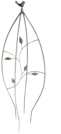 Garden Trellis Vintage Old Wrought Iron Flower Stand Garden Obelisk Support for Garden Climbing Vines Flowers Metal Garden Frame for Climbing Plants Flowers - Height 100cm (Color : Green)