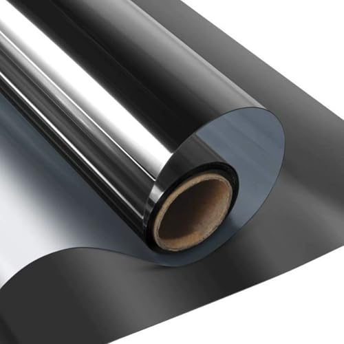 One Way Window Film, 100 x 500 cm Privacy Reflective Window Film Sun Blocking Heat Control Film Daytime Window Tint Covering for Home Office