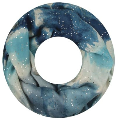 Majea Damen Loop Schal Schlauchschal Halstuch (880027) (blau 12)