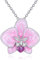 VONALA Orchidea, collana in argento sterling 925, con ciondolo a forma di fiore rosa, ideale come regalo per donne, vacanze, compleanno, Natale, misura unica, Argento sterling, Nessuna pietra preziosa