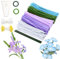 MOTONG 400 Stück Pfeifenreiniger zum Basteln-4 Farben pfeifenreiniger Blau Lila zum Chenilledraht, 360 Stück Staubgefäße 20 Stück Blumendraht zum Basteln mit Geschenkband Pfeifenputzer Blumen Set
