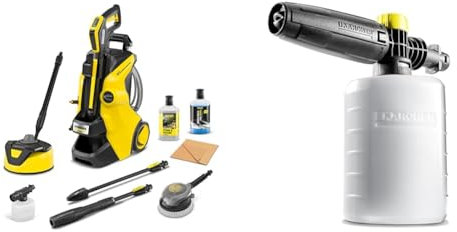 Bundle of Kärcher K 5 Power Control Flex Car & Home Pressure Washer, pressure: max. 145 bar, flow rate: 500 l/h, area: 40 m²/h, water filter, 13KG, Home Kit + Kärcher FJ6 Foam Nozzle, Multi,0.6L