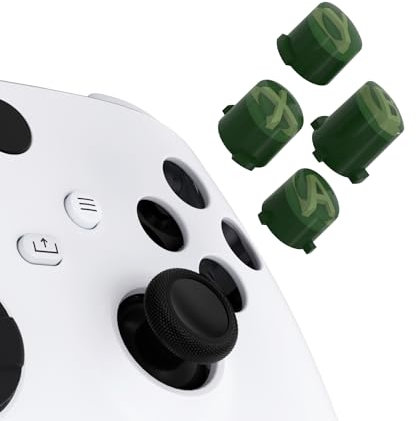 eXtremeRate Botones ABXY de Repuesto para Xbox Series X/S - Botón de Acción en Tres Tonos con Símbolos Clásicos Teclas para Xbox One S/X, Elite V1/V2 (Verde Pino Claro Verde Bambú)