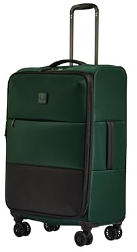 Antler - Weiches, gestreiftes mittelgroßes Gepäck, 68,6 cm (27 Zoll), weicher Koffer, Verstellbarer Griff, 4 Spinner-Räder, leicht, erweiterbar, TSA-Schloss, recyceltes Polyester-Gepäck, 71 cm