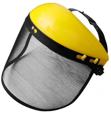 Sewroro Kettensägen Schutzhelm mit Verstellbarem Drahtgitter Visier Atmungsaktives Sicherheitsgesichtsschutzschild für Freischneider und Rasenmäher Komfortabler Kopfschutz für