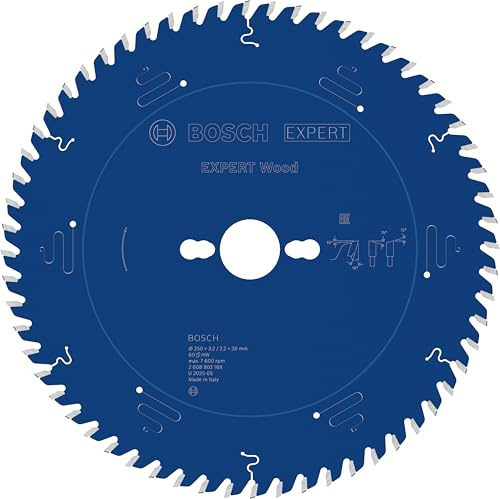 Bosch 1x Expert Wood Corded Circular Saw Blade for Table Saw | for Softwood, Hardwood, Ø 250 mm, Professional Accessory Table Corded Circular Saw, Stationary Table Saw