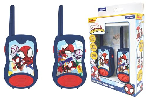LEXIBOOK, Spidey, Walkie-Talkies, TW12SP1LXB | Alcance 200m/650ft, 2 canales, juego comunicación, clip cinturón, con pilas, azul/rojo