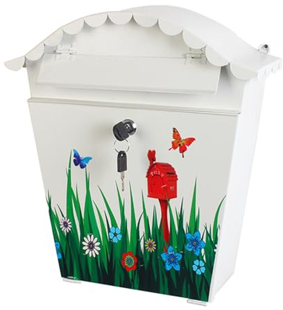 LIbgiubhy Farmhouses Wandmontage Briefkasten, rostbeständiges Eisen Vogel und Pflanzenthema für, Hof, Außendekoration, hängender Briefkasten Freien