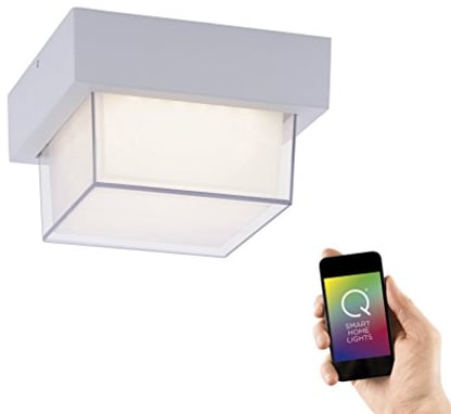 Paul Neuhaus Q-Erik LED Fassaden Außenleuchte Wand- Deckenleuchte Smart Home Alexa, RGBW Farbwechsel 1060 Lumen 11 Watt, dimmbar per Fernbedienung IP65…