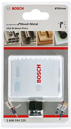 Bosch 2608594225 Sega a Tazza per Legno e Metallo, Accessorio per Foratrice, Nero, 64 mm
