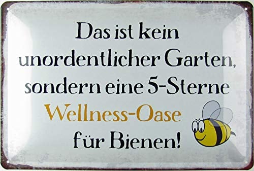 Blechschild 20x30cm gewölbt Das ist kein unordentlicher Garten Spruch Deko Geschenk Schild
