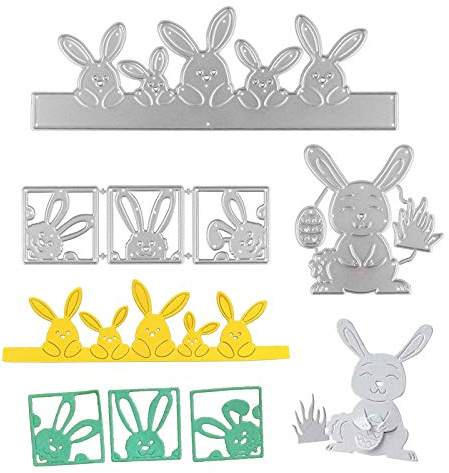 UFLF 3 Stücke Ostern Stanzschablonen Hase Stanzen Metall Prägeschablonen Stanzformen Cutting Dies für DIY Scrapbooking Karten Handwerk Geschenk Homedeko