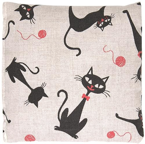 Coussin aux graines de lin - Mimi le chat - Bouillotte sèche 12x12cm - Coussin thermique - Coussin aux graines - Compresse froide