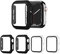 AOTUAO 4 Piezas Funda Compatible con Apple Watch Series 6 SE 5 4 40mm, Estuche Rígido Delgado PC Protector de Pantalla Cristal Templado para iWatch Series 6 SE 5 4 40mm (2 Negro + 2 Trasparente)