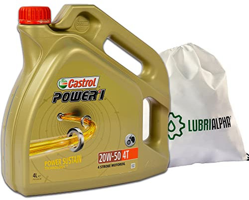 Aceite motor 4 tempi lubricante Castrol Power 1 4T 20W50 con Llavero sacacorchos 2x4lt