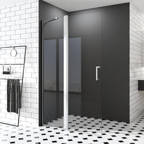 Walk in Duschwand, 120x185 cm Falttür Begehbare Dusche Duschkabine Duschtrennwand 6mm ESG-Sicherheitsglas Nano Beschichtung