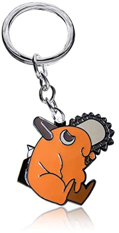Roffatide Anime Chainsaw Man Keychain Pochita Kawaii Key Ring Pattern Pendant Hanging Ornament One Piece Alloy Keyring