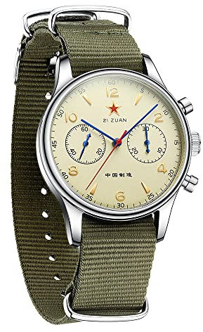 Seven XII Chronograph mechanische Herren-Armbanduhr, 40mm ST1901 Uhrwerk, Handaufzug, Herren-Armbanduhr, Saphirkristall, wasserdicht, Militär-Pilotenuhr für Herren