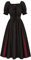 SCARLET DARKNESS Womens Victorian Dress Off Shoulder Puff Sleeve Ruffled Elastic Waist Vintage Renaissance Dresses Black L
