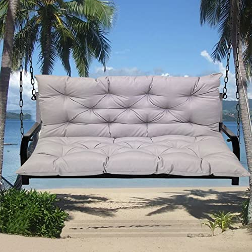 LiveGo Garden Bench Cushion 2/3/4 Seater Soft Outdoor Waterproof Patio Lounger Bench Swing Hammock Pad with Backrest (150 * 100 * 10CM, Light Gray)