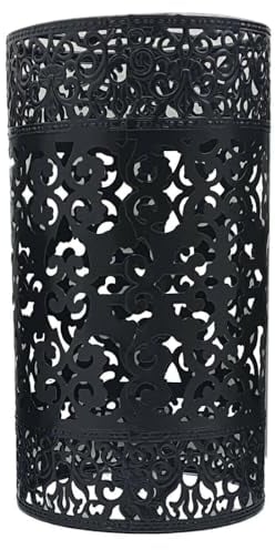 LEDSone Vintage Cage Metal Lamp Shade - Industrial Metal Cage Light DIY Ceiling Pendant Lights for Dining Room Bedroom Loft Hallway (Black 2) [Energy Class A+]