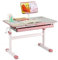 COSTWAY Scrivania per Bambini, Tavolo per Studenti con Regolabile in Altezza, con Piano Ribaltabile, Libreria, Cassetti e Righello di Misurazione, Ergonomica, Ideale per Bambini 3-12 Anni (Pink)