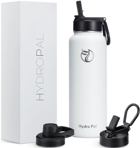 HydroPal Vacuum Insulated 750ml Stainless Steel Water Bottle with Dual Lids