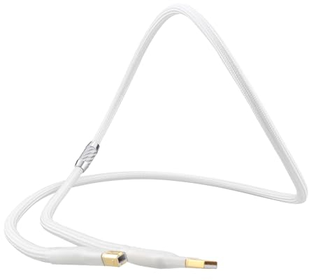 Tirstrup Câble d'imprimante HiFi USB 2.0 USB A vers USB B Dac A-B - Câble audio compatible avec streaming audio, ordinateur, carte son, décodeur, amplificateur, lecteur numérique - 1 m - Blanc