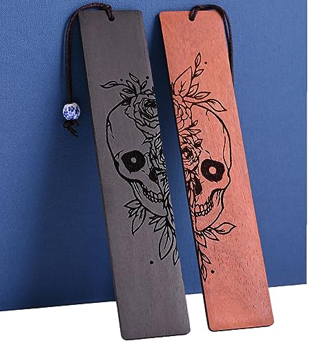 Horror-Lesezeichen, coole Halloween-Lesezeichen, Totenkopf, Gothic-Lesezeichen für Erwachsene, Horror-Geschenke (Totenkopf)