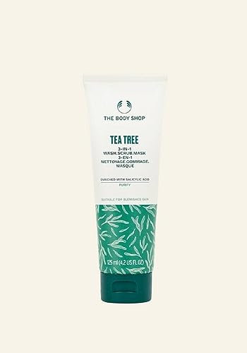 The Body Shop Tea Tree 3-in-1 Wash Scrub Mask 125ml Oil free blemished skin vegan