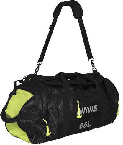 Navis Marine Segeltasche, wasserdicht, Wassersport, Seesack, Trockentasche für Bootfahren, Angeln, Schwarz, 65 l