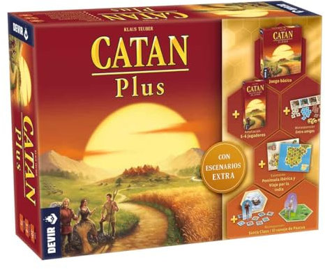 Devir - Catan Big Box, Juego de Mesa, Edición 2025 (Incluye Juego Básico, Ampliación para 5-6 Jugadores, 2 Miniexpansiones) (BGCATPLUSP3)