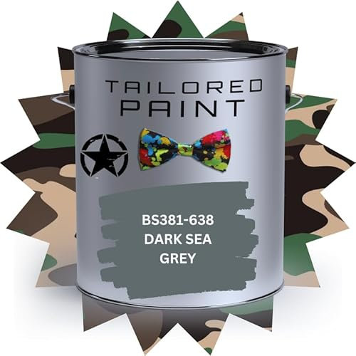 MATT 2.5L Army Military Grade Brush/Spray On 1K Single Pack Paint UPVC Wood Steel Plastic - BS381 638 DARK SEA GREY
