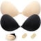 Kemowi 2 Pair Stick On Push Up Bra for Women - Breathable & Reusable Sticky Invisible Adhesive Bra, Strapless & Backless Bra for Everyday Wearing with 2 Pack Nipple Covers