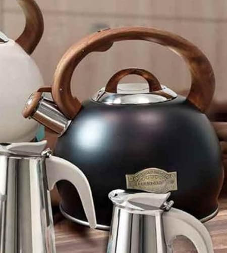 BOLLITORE INOX CON MANICO EFFETTO LEGNO 2,7lt BRANDANI 59164 (NERO)