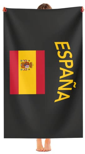 Toalla Bandera España Manta Playa Microfibra Toalla De Playa Absorbente Toallas Baño para Mujer Regalos Vacaciones 80X130Cm
