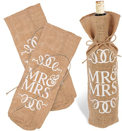 TOPBATHY 8 Pièces à vin de Mariage de mariée à Cordon de vin Bouteille a Bouteille Sacs d'emballage des Sacs- de vin de vin de fiançailles