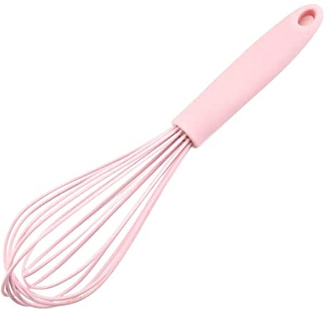 Silicone Egg Whisk Non-Stick Handheld Balloon Egg Stirrer Beater Milk Frother Pink, Silicone Balloon Whisk