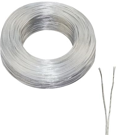 ZoZoMaiy 2 Fili Flessibile Cavo Elettrico Trasparente 24AWG Filo Elettrico Cavo Flessibile a 2 Conduttori in PVC 20M Cavi Elettrici Diametro 1,8×3,6mm per Piccoli Elettrodomestici