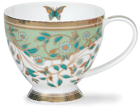 Dunoon Skye 0.45 Litre Fine Bone China Mug Estivale Green with Gold Detailing
