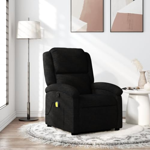 Cozynest Sessel mit Liegefunktion, Fernsehsessel Verstellbare Rückenlehne Fußstütze,Liegesessel Ruhesessel Polstersessel Massagesessel Schwarz Stoff
