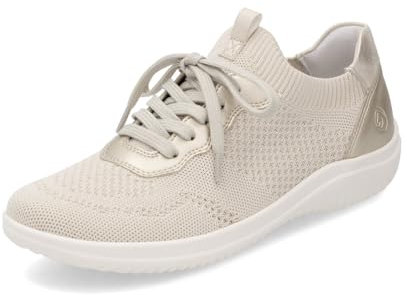 Remonte Damen Low-Top Sneaker D1E05, Frauen Halbschuhe,lose Einlage,Laufschuhe,Freizeit,sportlich,straßenschuhe,Strassenschuhe,beige Kombi (60),44 EU