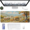 Speed Gaming Mauspad 600 x 300mm, XXL Mousepad, Tischunterlage Large Size Groß, verbessert Präzision und Geschwindigkeit, abwaschbar - für Microsoft Maus und Tastatur Gelb Bauernhof