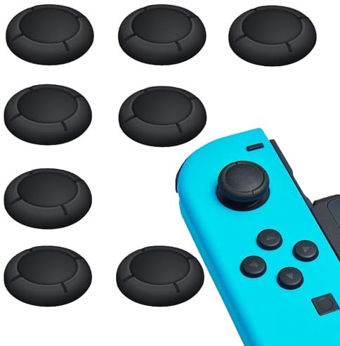 Kasoud Switch Daumengriffe, 8 x Daumengriffe, Fanatec-Tastenkappen, Daumengriffschalter für Steam Deck/Steam Deck Oled und Rog Ally/Rog Ally X (schwarz)