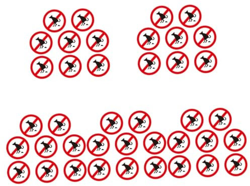 OKUMEYR Lot De 5 Autocollants Pour Chien Interdiction De Faire Caca Avertissement De Cour Faciles À Utiliser 8 Pièces X 5