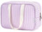 Kulturtasche Damen Gross, Kulturbeutel Groß Damen Kosmetiktasche Waschtasche Make up Tasche Organizer für Kinder and Frauen (Lila Streifen)