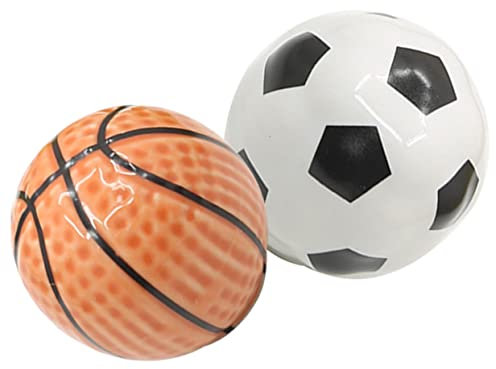 VOSAREA 2pcs Ceramic Drawer Pulls Cabinet Handles Football Basketball Knobs Decorative Replacement for Wardrobe Closet Furniture Drawer